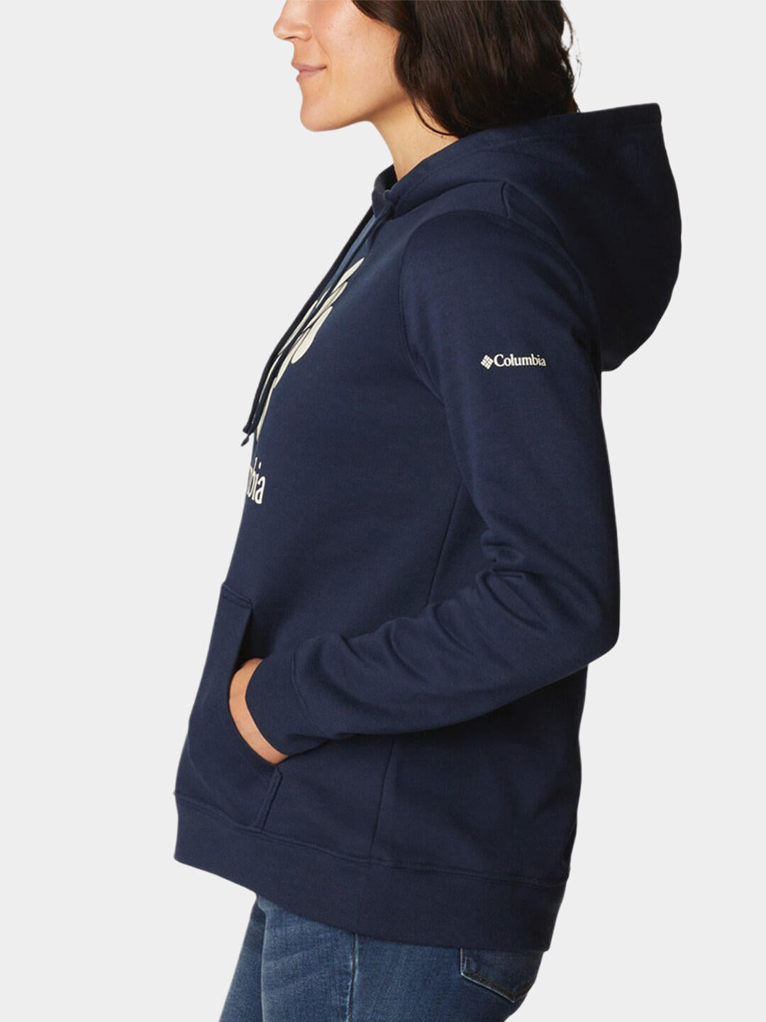 Columbia Women Navy Blue Columbia Trek Graphic Hoodie