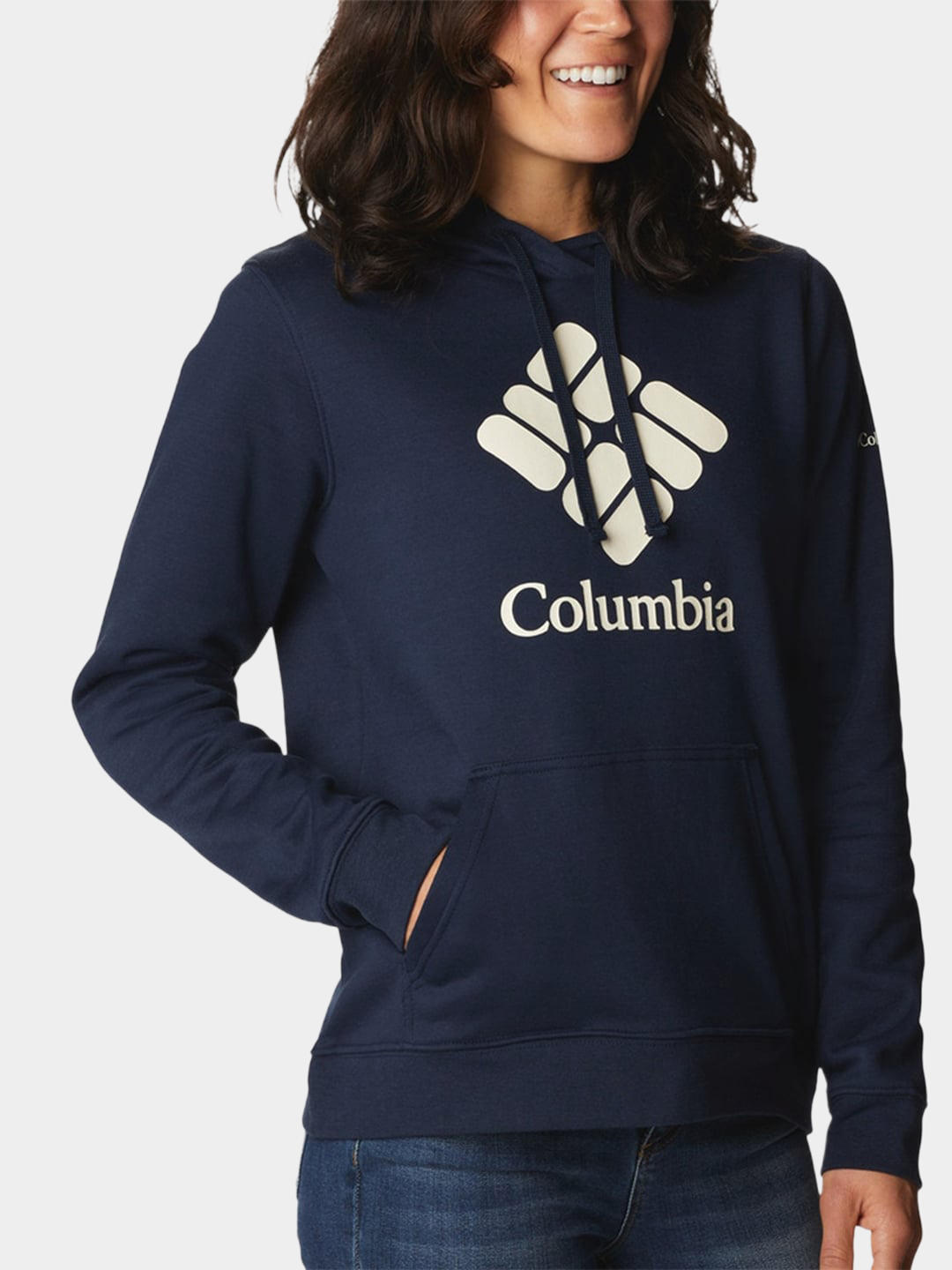 Columbia Women Navy Blue Columbia Trek Graphic Hoodie