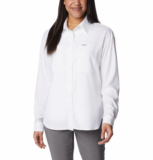 Columbia Women White Columbia Women Silver Ridge Utility Long Sleeve Shirt