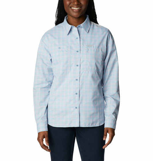 Columbia Womens PURPLE Silver Ridge Utility Patterned LS Shirt