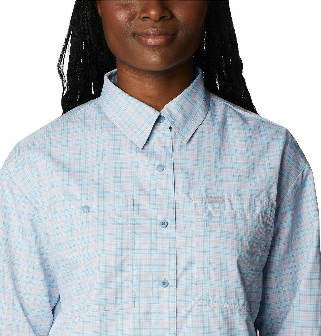 Columbia Womens PURPLE Silver Ridge Utility Patterned LS Shirt