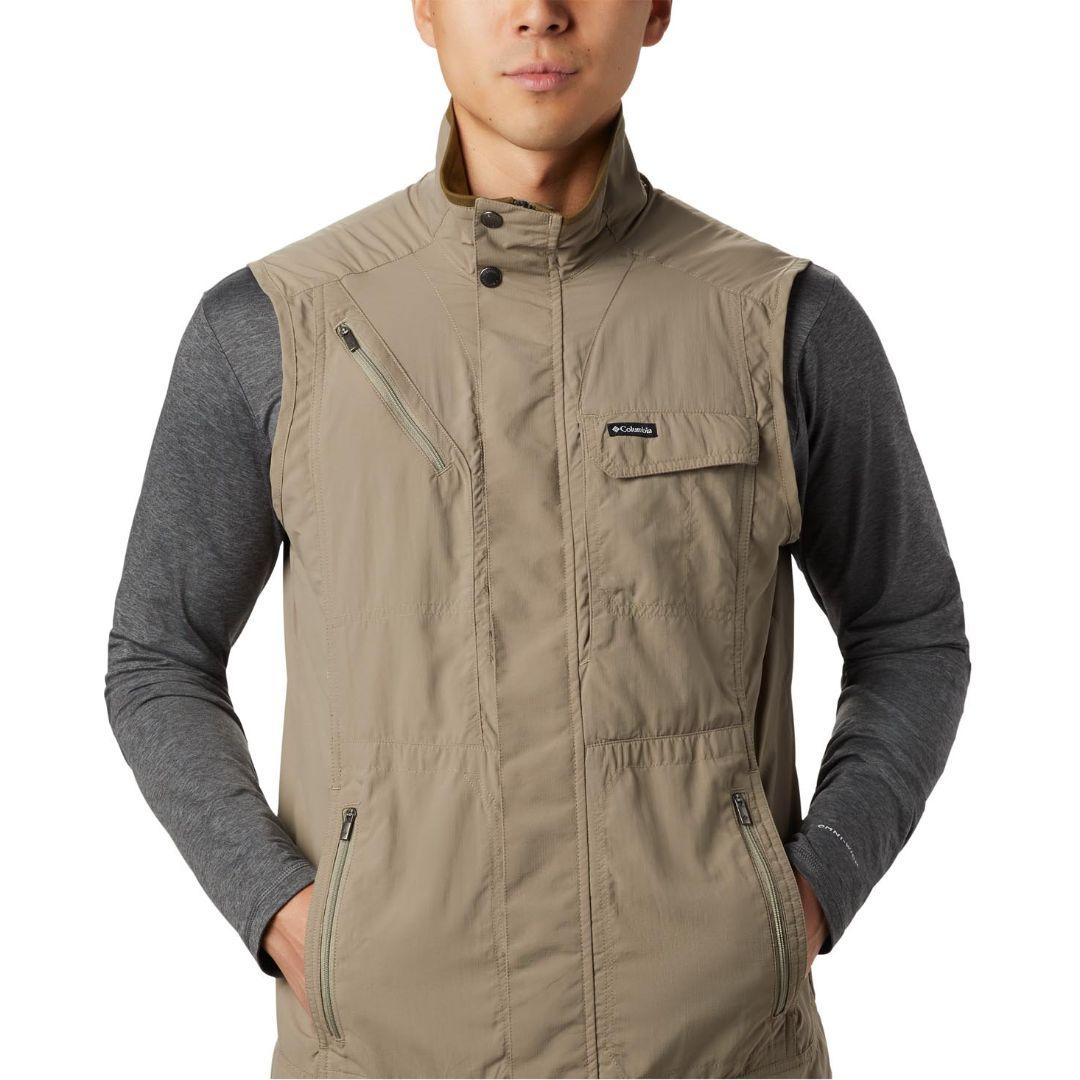Columbia Men Green Silver Ridge II Vest (Sun Protection)