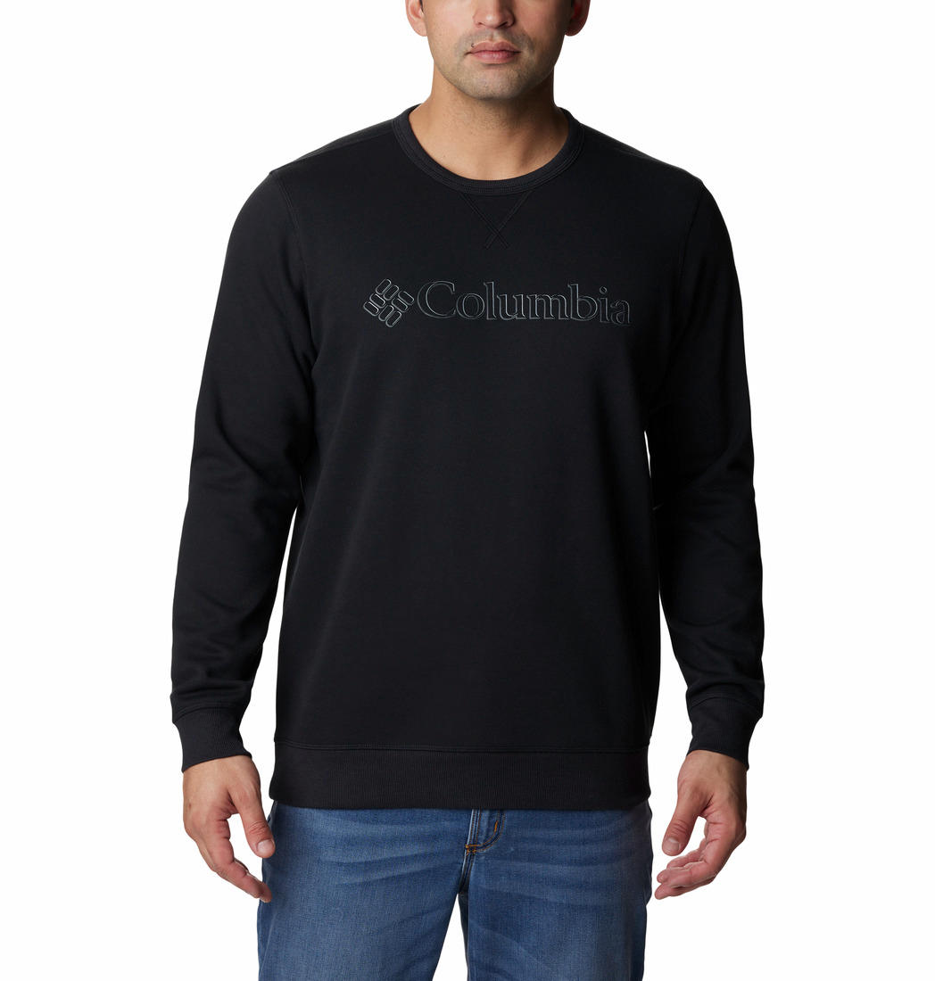 Columbia Men Black M Columbia Logo Fleece Crew (Sun Protection)