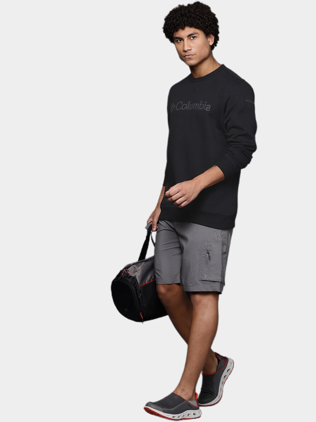 Columbia Men Black M Columbia Logo Fleece Crew (Sun Protection)