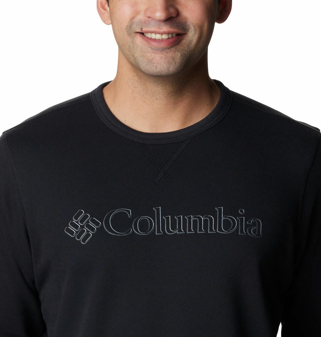 Columbia Men Black M Columbia Logo Fleece Crew (Sun Protection)