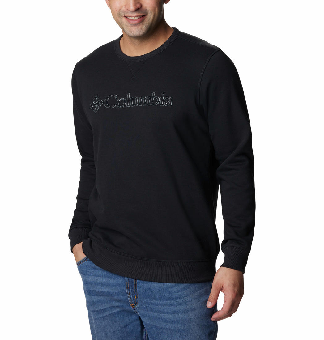 Columbia Men Black M Columbia Logo Fleece Crew (Sun Protection)