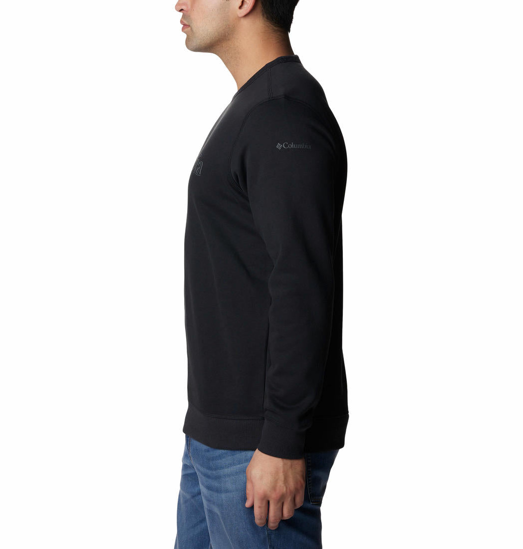 Columbia Men Black M Columbia Logo Fleece Crew (Sun Protection)