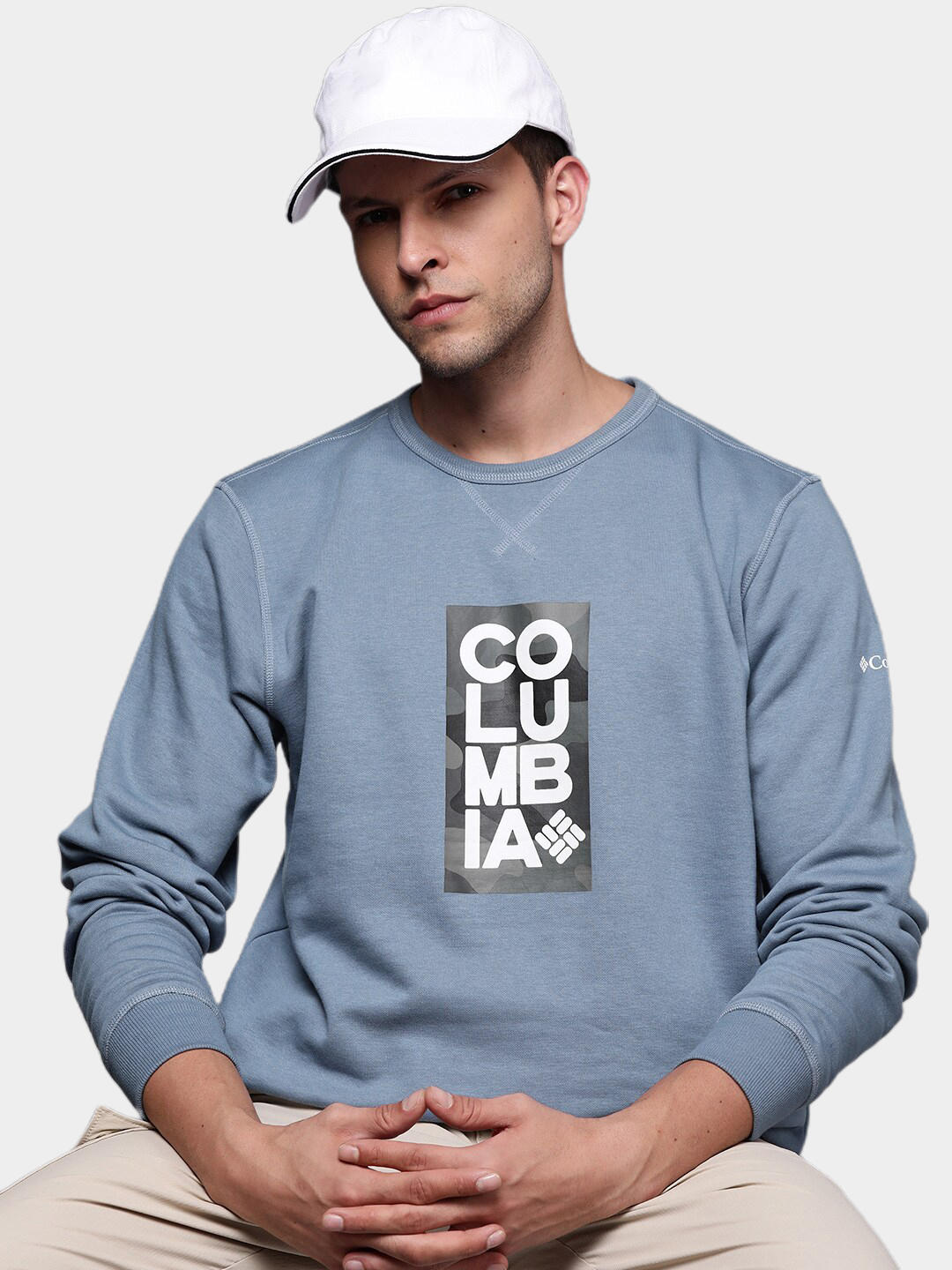 Columbia Men Blue M Columbia Logo Fleece Crew Fleece Jacket
