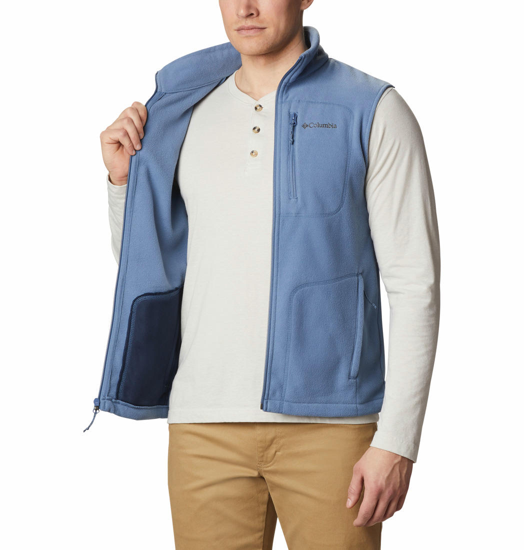 Columbia Men Blue Fast Trek Fleece Vest