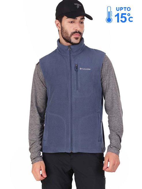 Columbia Men Blue Fast Trek Fleece Vest