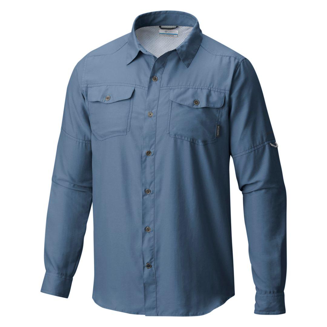 Columbia Men Blue Pilsner Peak II Long Sleeve Shirt (Sun Protection)