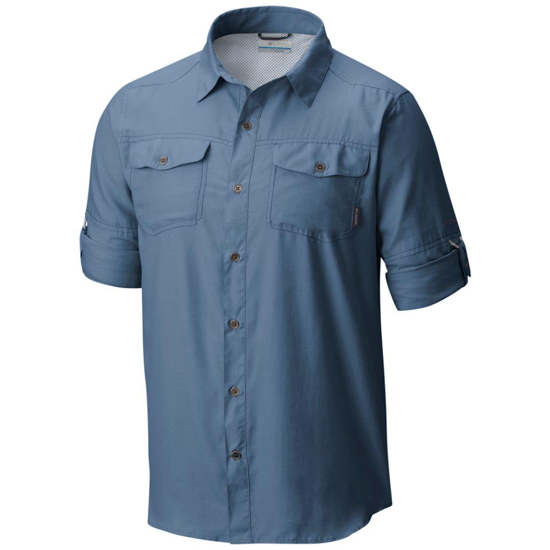 Columbia Men Blue Pilsner Peak II Long Sleeve Shirt (Sun Protection)