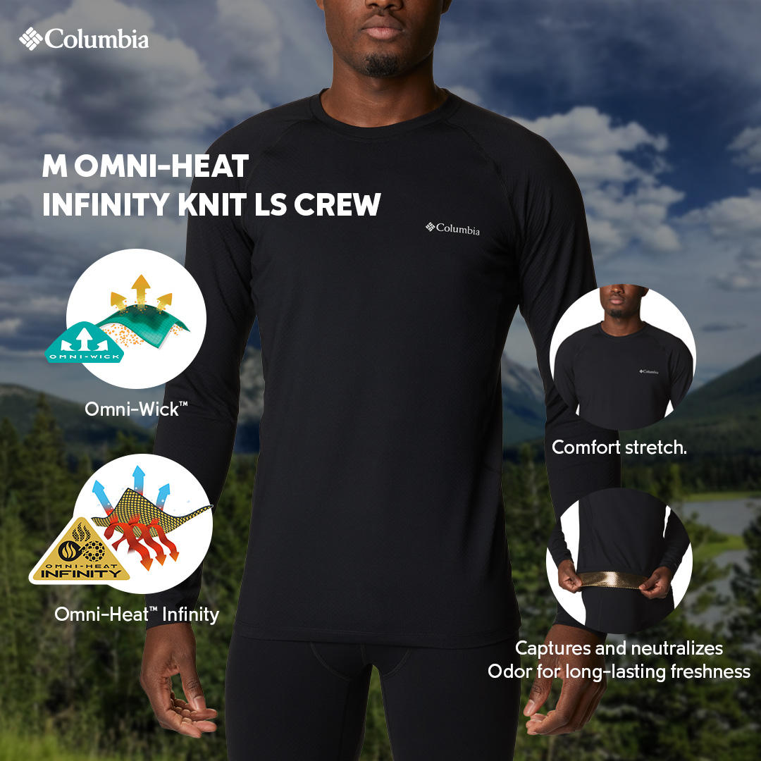 Columbia Men Black M Omni-Heat Infinity Knit LS Crew (Non Returnable)
