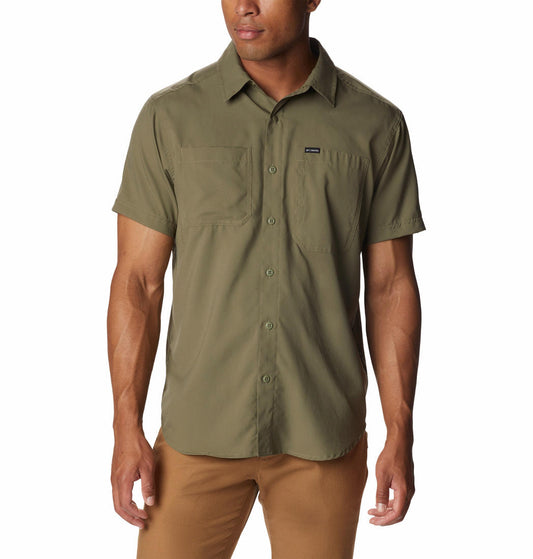 Columbia Mens GREEN Silver Ridge Utility Lite Short Sleeve