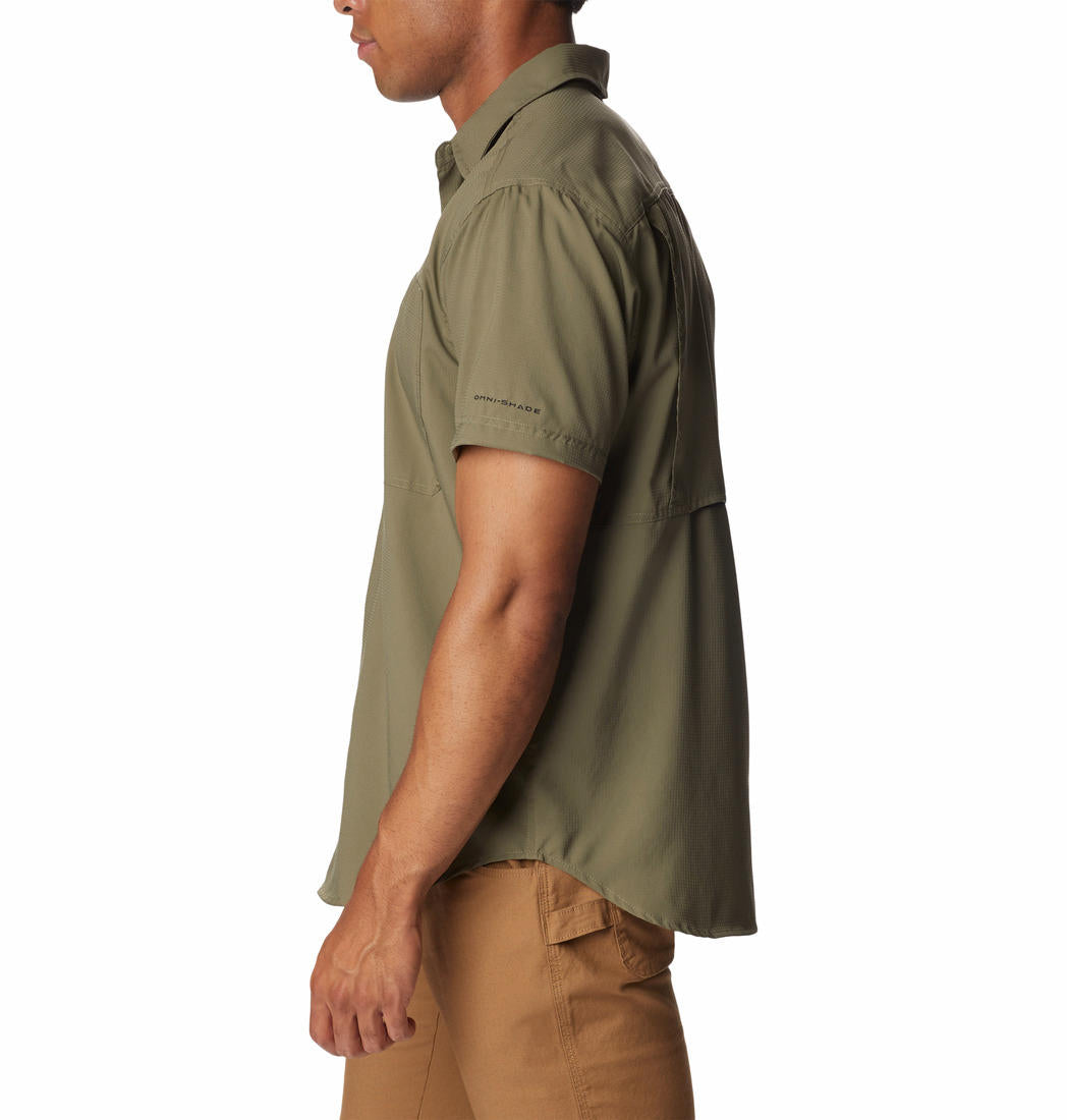 Columbia Mens GREEN Silver Ridge Utility Lite Short Sleeve