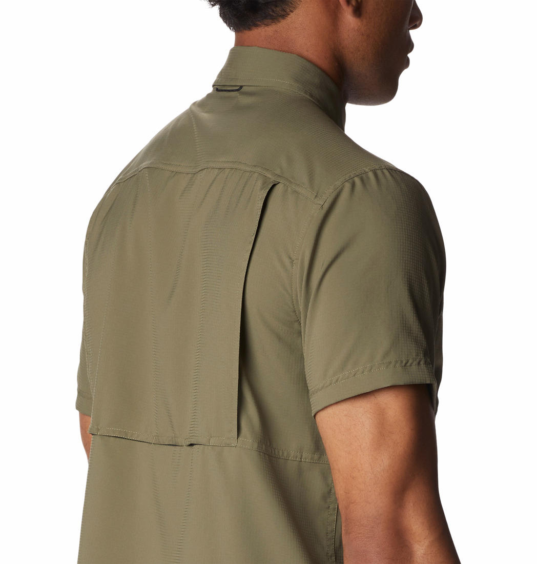 Columbia Mens GREEN Silver Ridge Utility Lite Short Sleeve