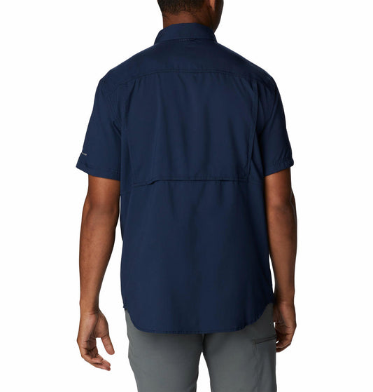 Columbia Mens BLUE Silver Ridge Utility Lite Short Sleeve
