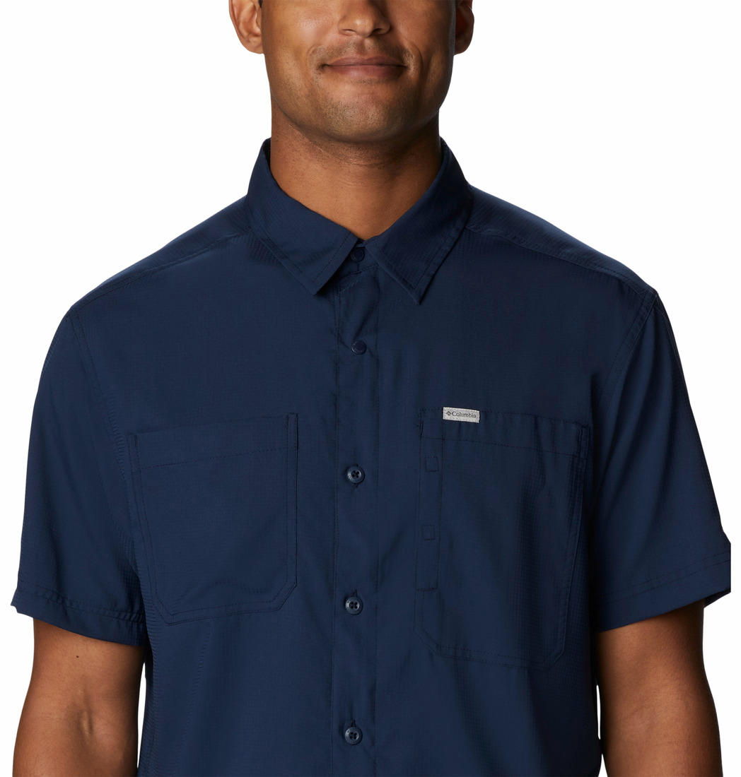 Columbia Mens BLUE Silver Ridge Utility Lite Short Sleeve