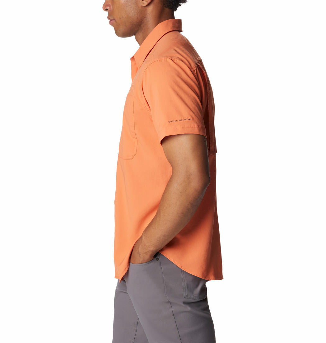 Columbia Mens ORANGE Silver Ridge Utility Lite Short Sleeve