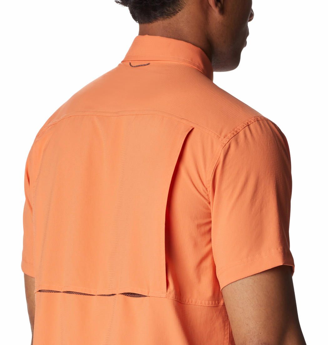 Columbia Mens ORANGE Silver Ridge Utility Lite Short Sleeve