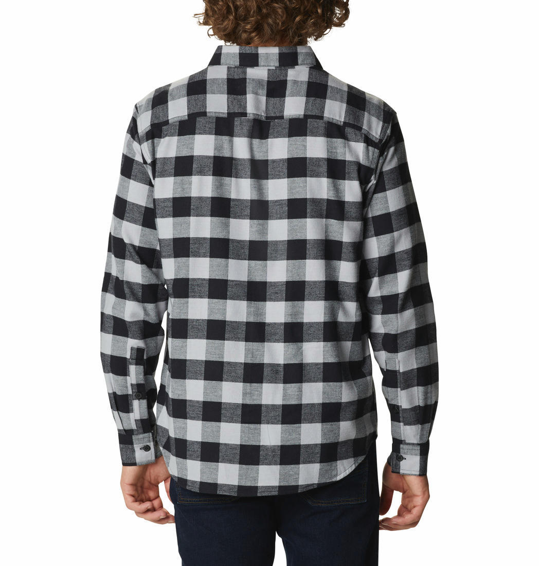 Columbia Men Grey Cornell Woods Flannel Long Sleeve Shirt
