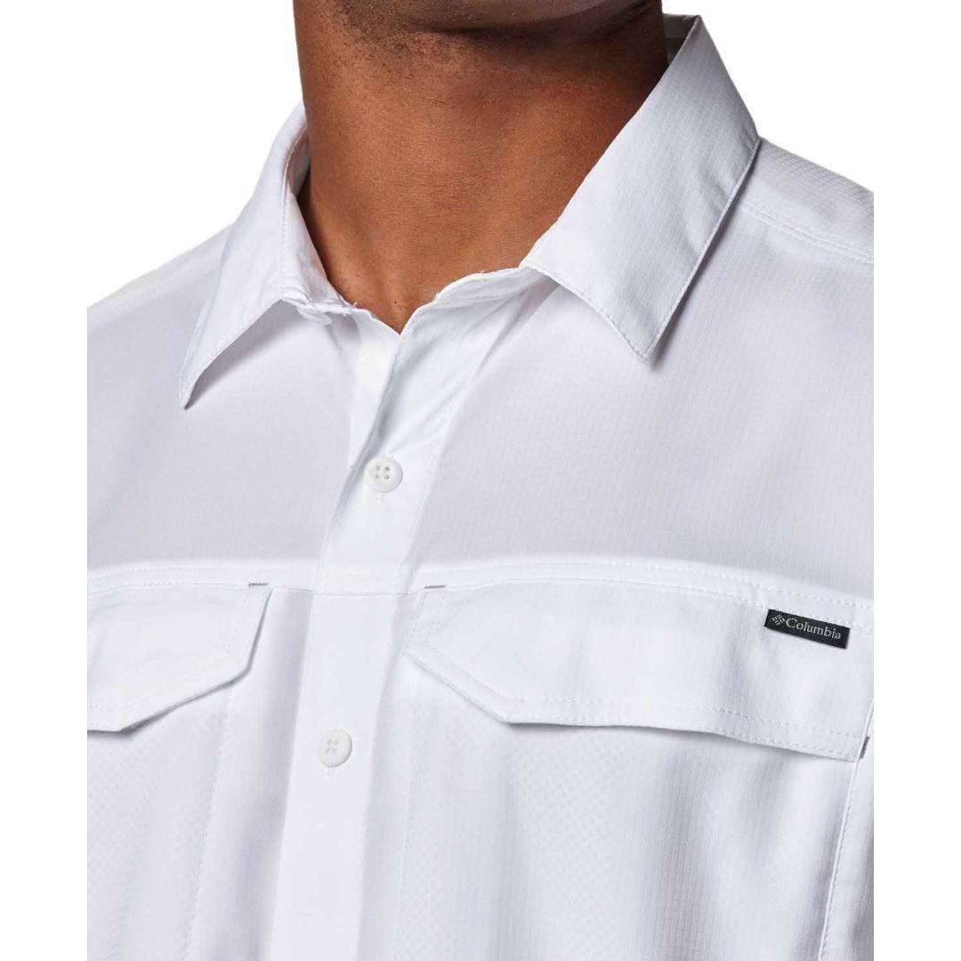 Columbia Men White Silver Ridge Lite Short Sleeve Shirt (Sun Protection)