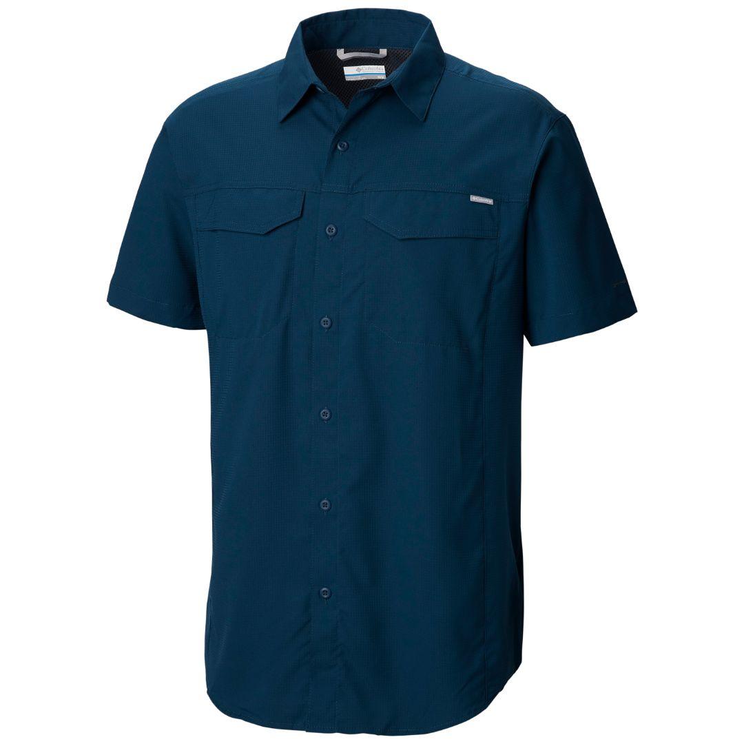 Columbia Men Blue Silver Ridge Lite Short Sleeve Shirt (Sun Protection)