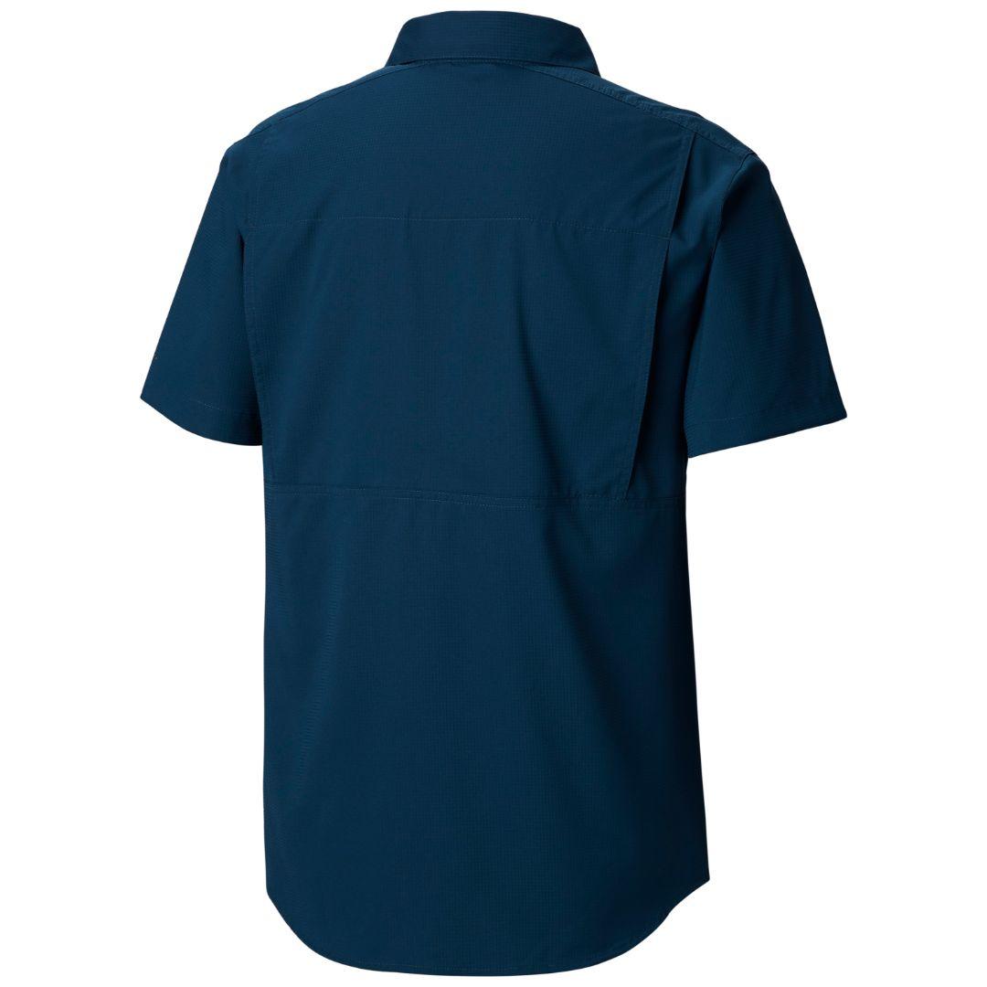Columbia Men Blue Silver Ridge Lite Short Sleeve Shirt (Sun Protection)