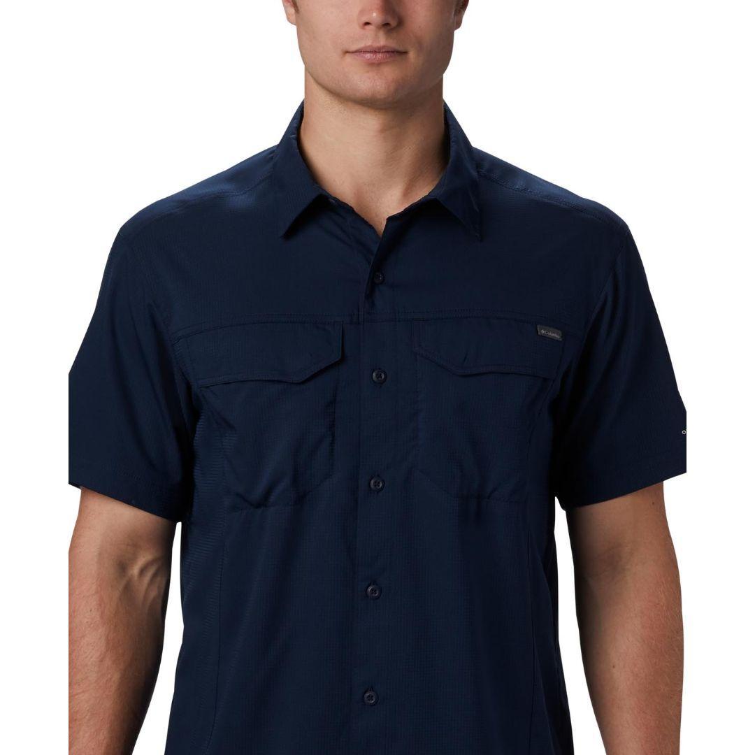 Columbia Men Blue Silver Ridge Lite Short Sleeve Shirt (Sun Protection)