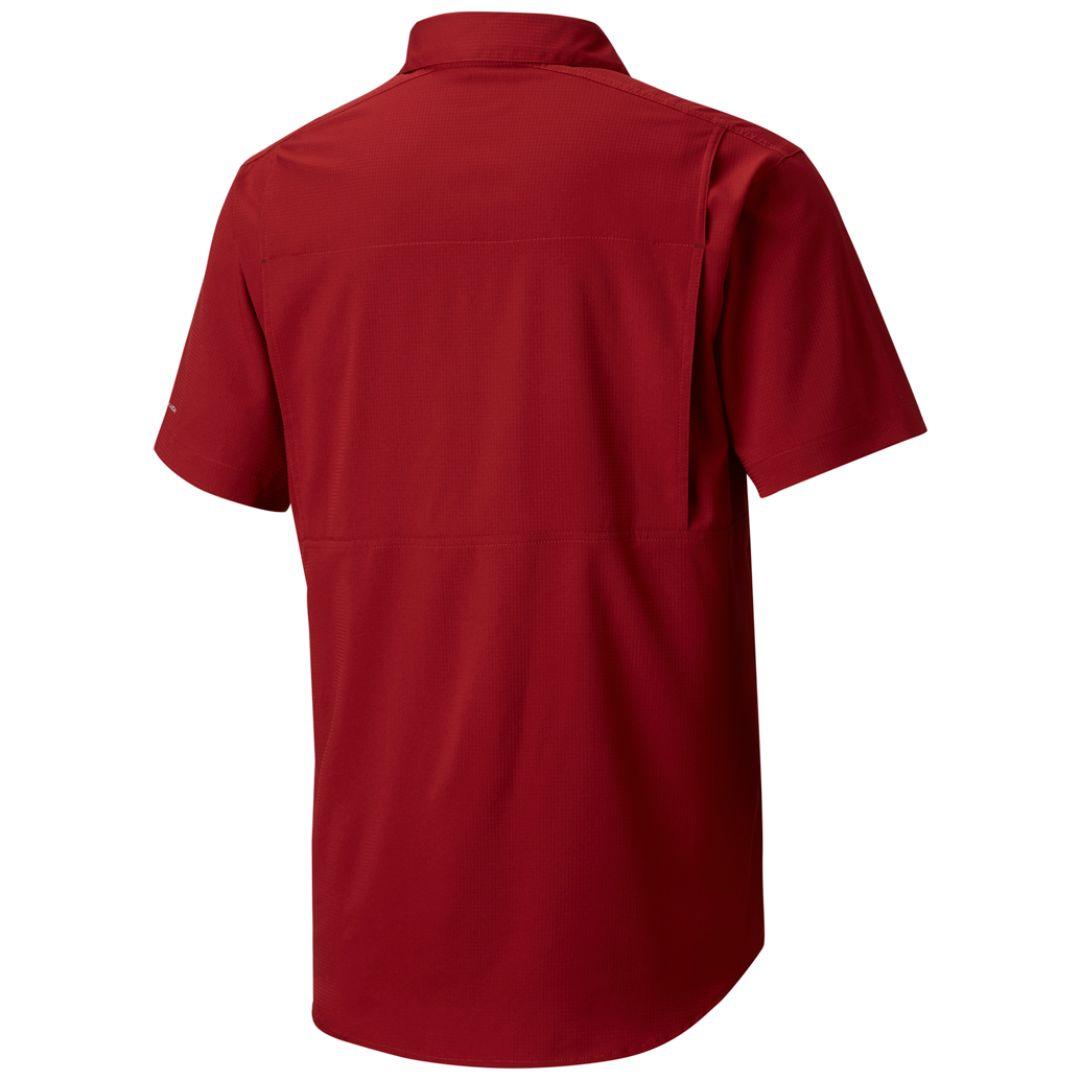 Columbia Men Red Silver Ridge Lite Short Sleeve Shirt (Sun Protection)