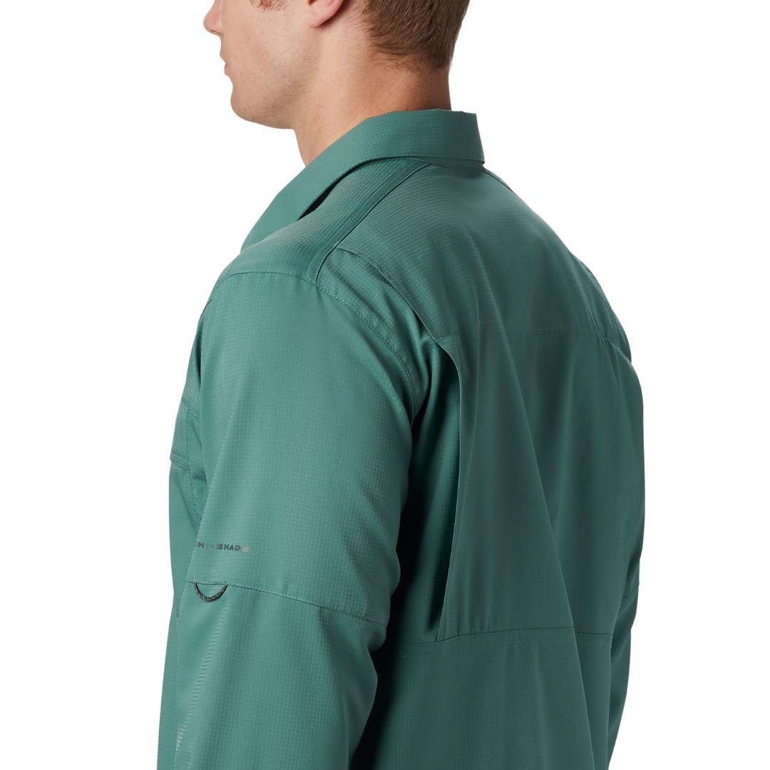 Columbia Men Green Silver Ridge Lite Long Sleeve Shirt (Sun Protection)