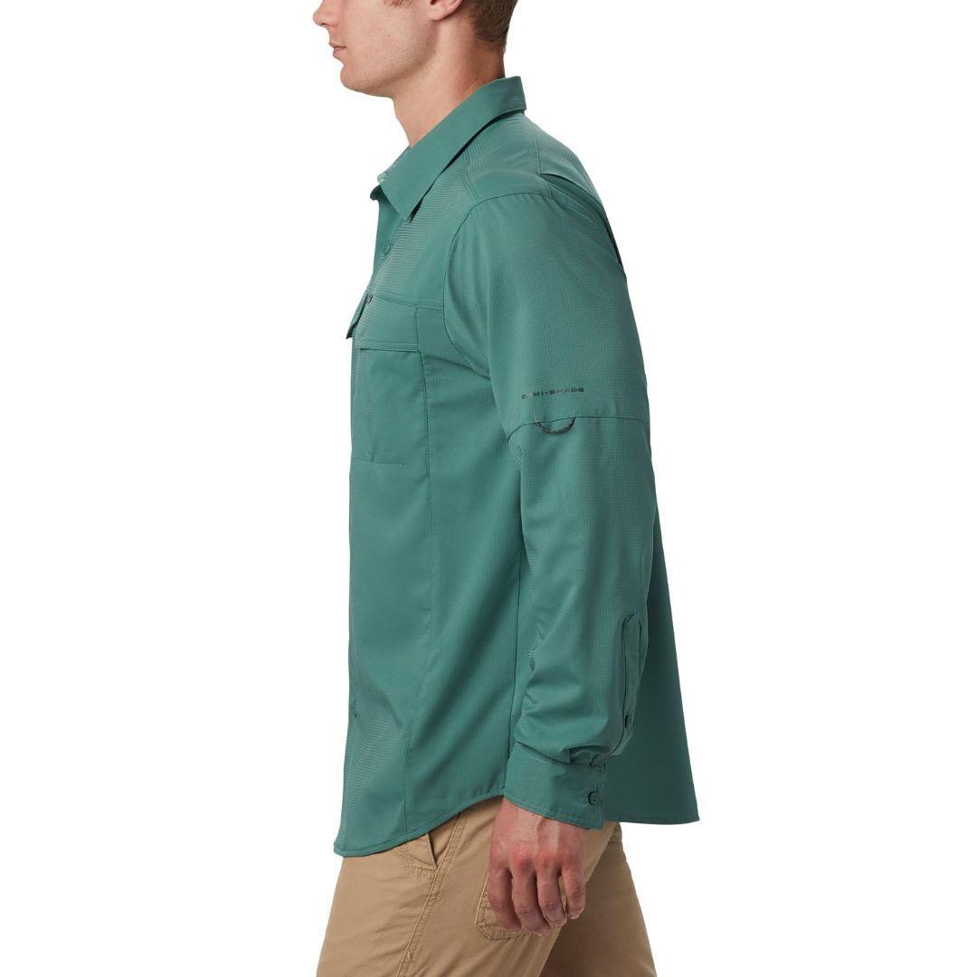 Columbia Men Green Silver Ridge Lite Long Sleeve Shirt (Sun Protection)
