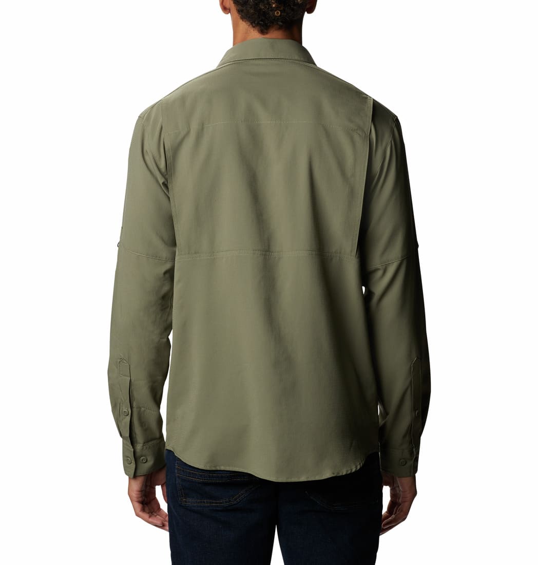 Columbia Men Green Silver Ridge Lite Long Sleeve Shirt (Sun Protection)