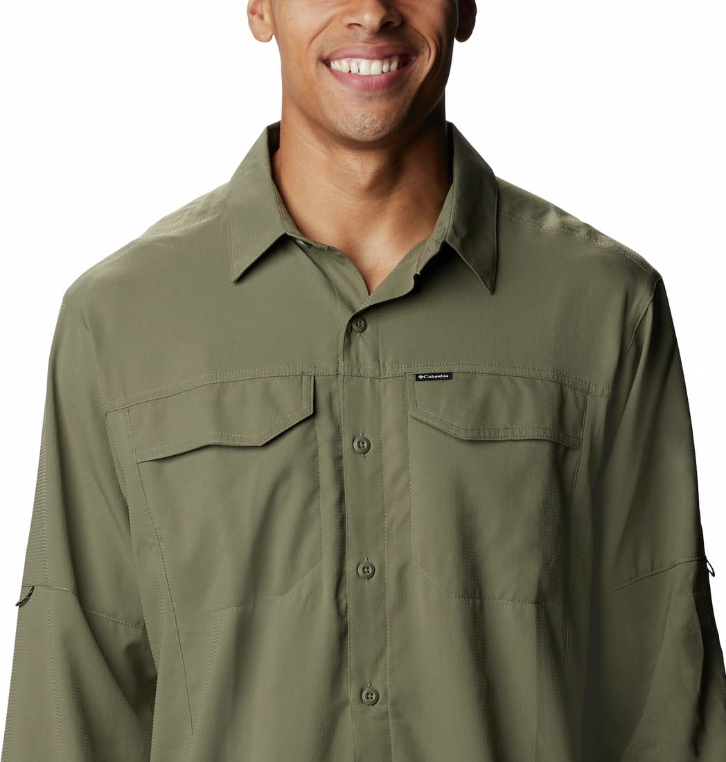 Columbia Men Green Silver Ridge Lite Long Sleeve Shirt (Sun Protection)