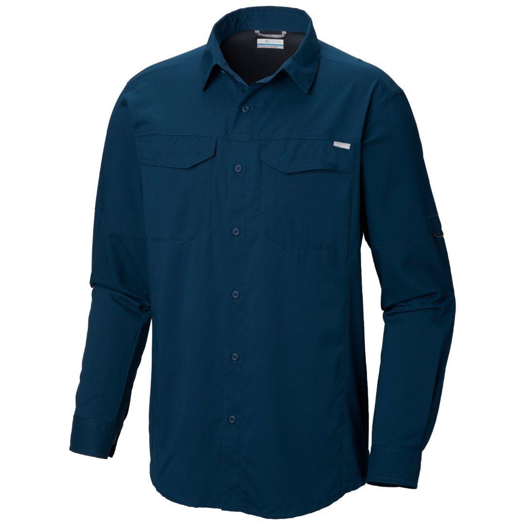 Columbia Men Blue Silver Ridge Lite Long Sleeve Shirt (Sun Protection)