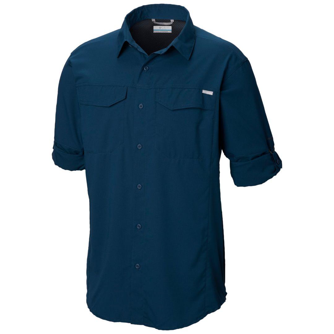 Columbia Men Blue Silver Ridge Lite Long Sleeve Shirt (Sun Protection)