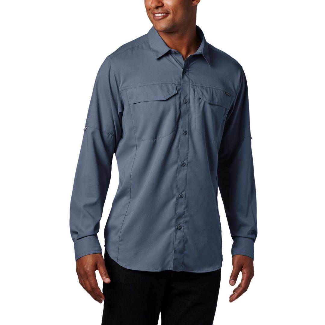 Columbia Men Blue Silver Ridge Lite Long Sleeve Shirt (Sun Protection)