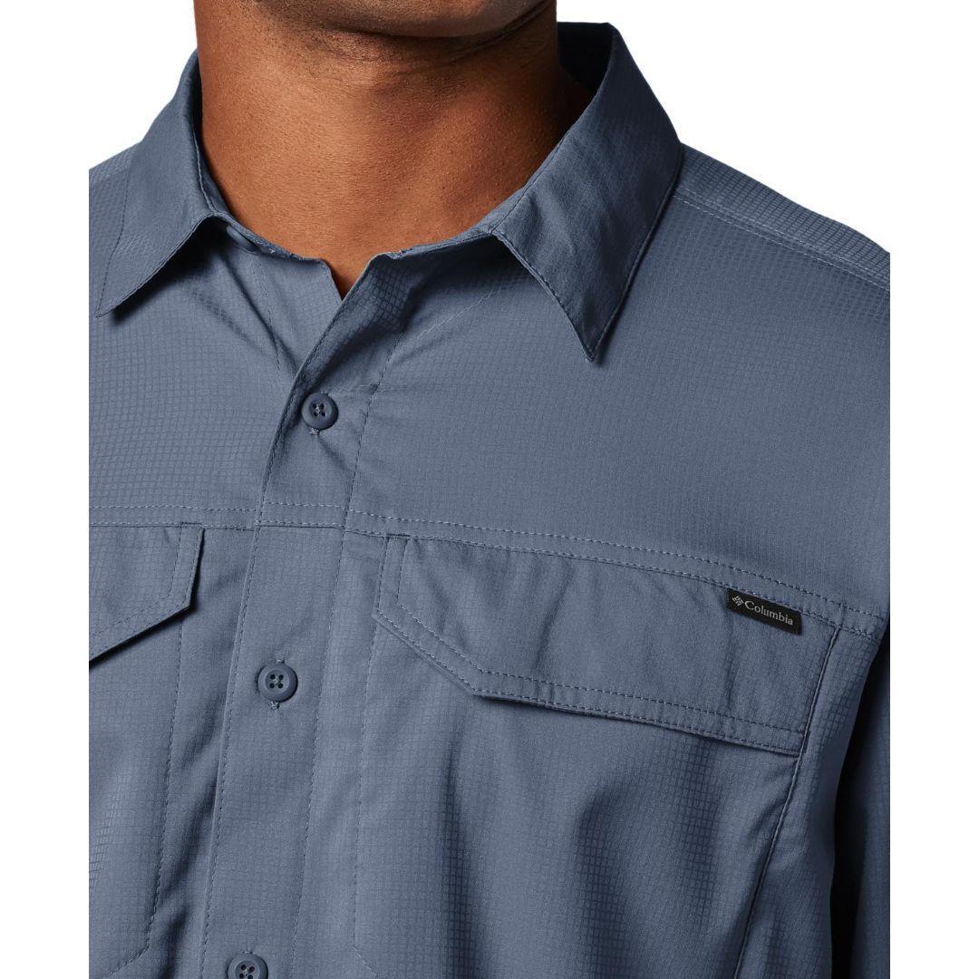 Columbia Men Blue Silver Ridge Lite Long Sleeve Shirt (Sun Protection)