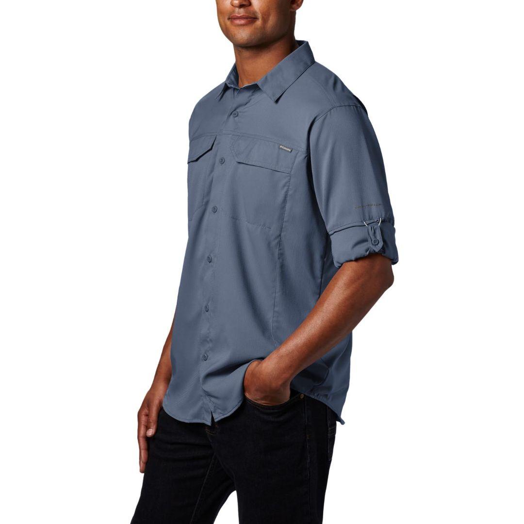 Columbia Men Blue Silver Ridge Lite Long Sleeve Shirt (Sun Protection)