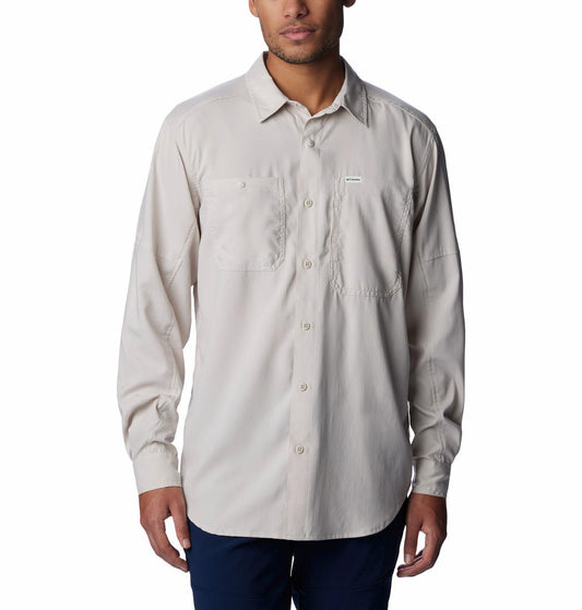 Columbia Men Beige Silver Ridge Utility Lite Long Sleeve (Sun Protection)