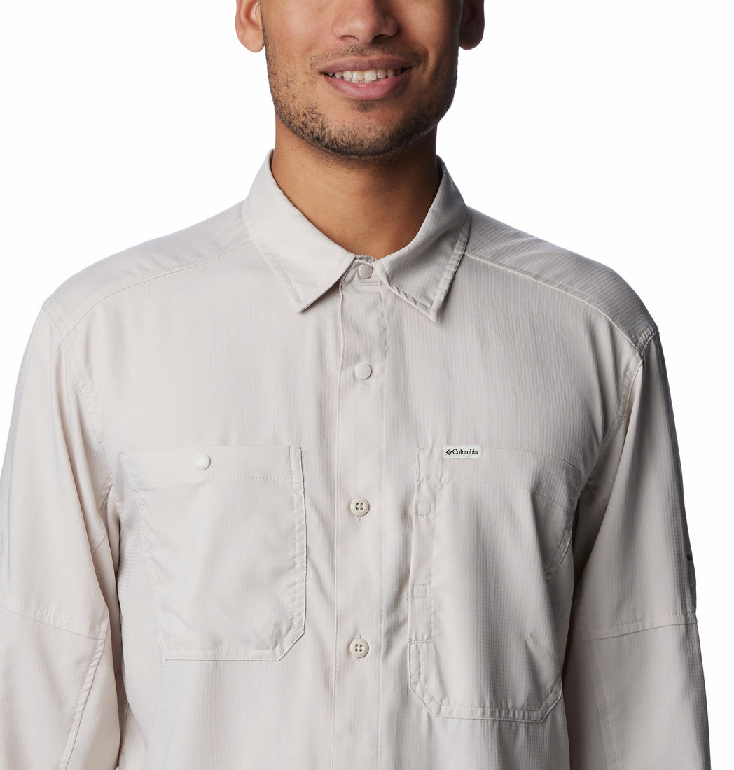 Columbia Men Beige Silver Ridge Utility Lite Long Sleeve (Sun Protection)