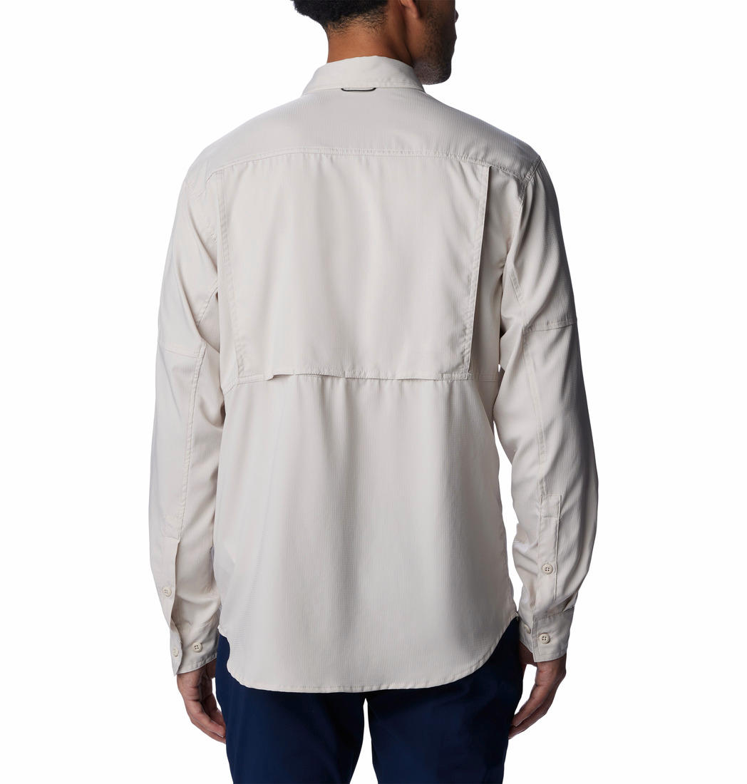 Columbia Men Beige Silver Ridge Utility Lite Long Sleeve (Sun Protection)