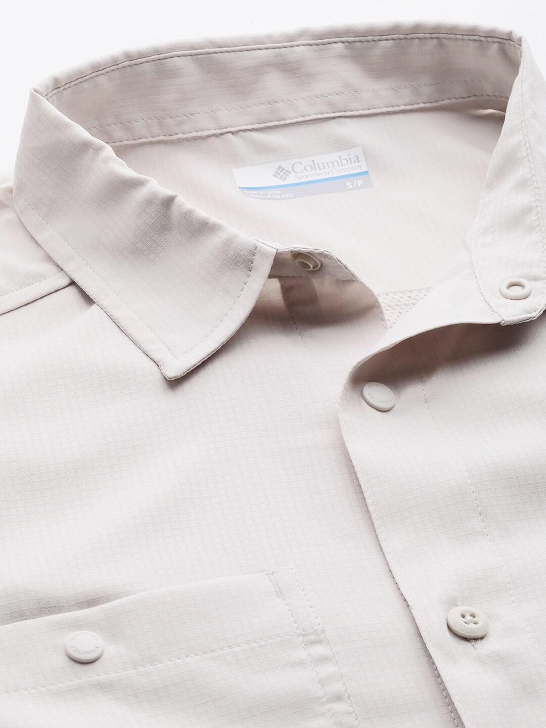 Columbia Men Beige Silver Ridge Utility Lite Long Sleeve (Sun Protection)