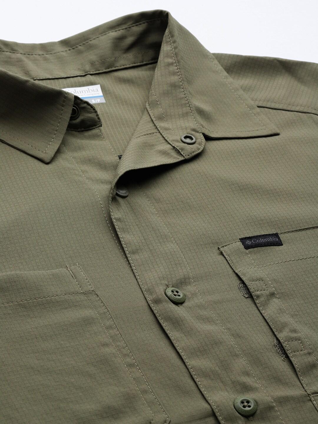 Columbia Men Olive Silver Ridge Utility Lite Long Sleeve Shirts