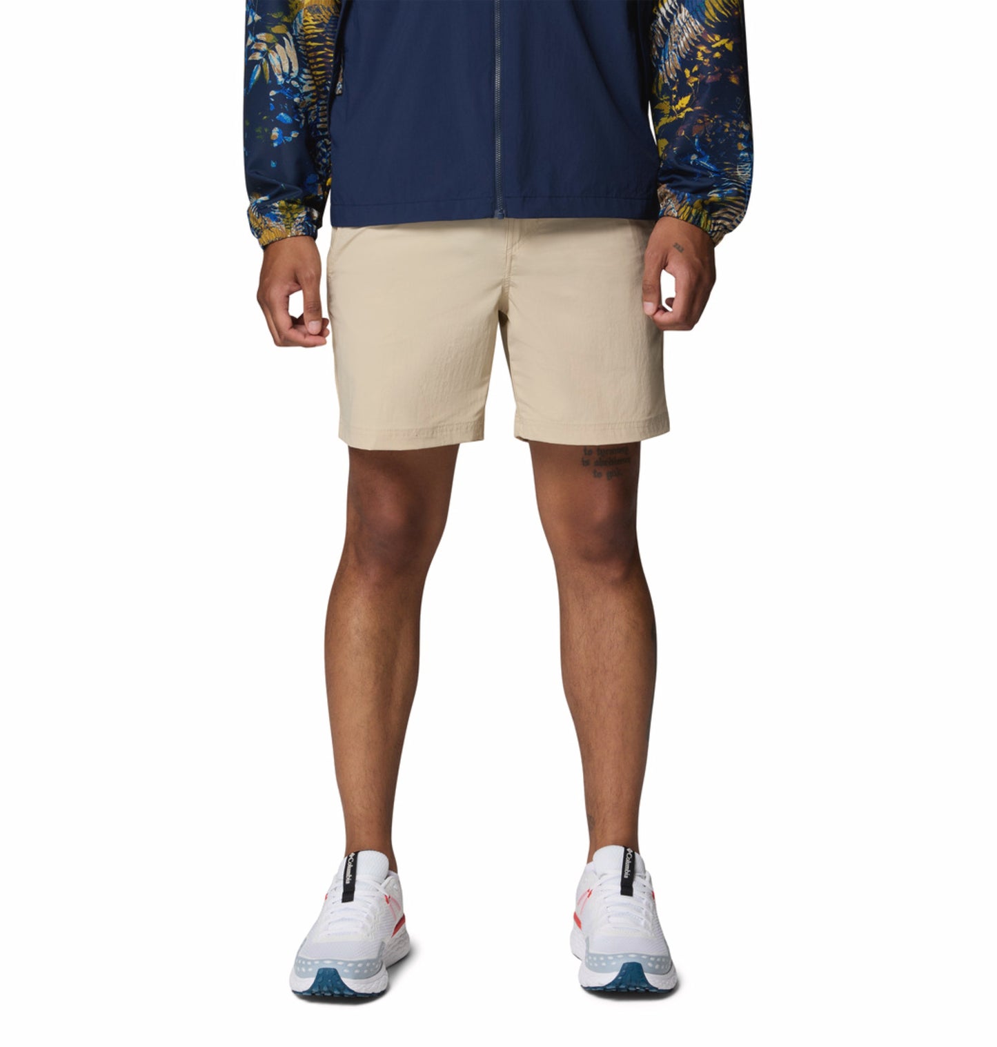 Columbia Men’s Beige Omni-Freeze ROC Lite Shorts for Plus Size Comfort