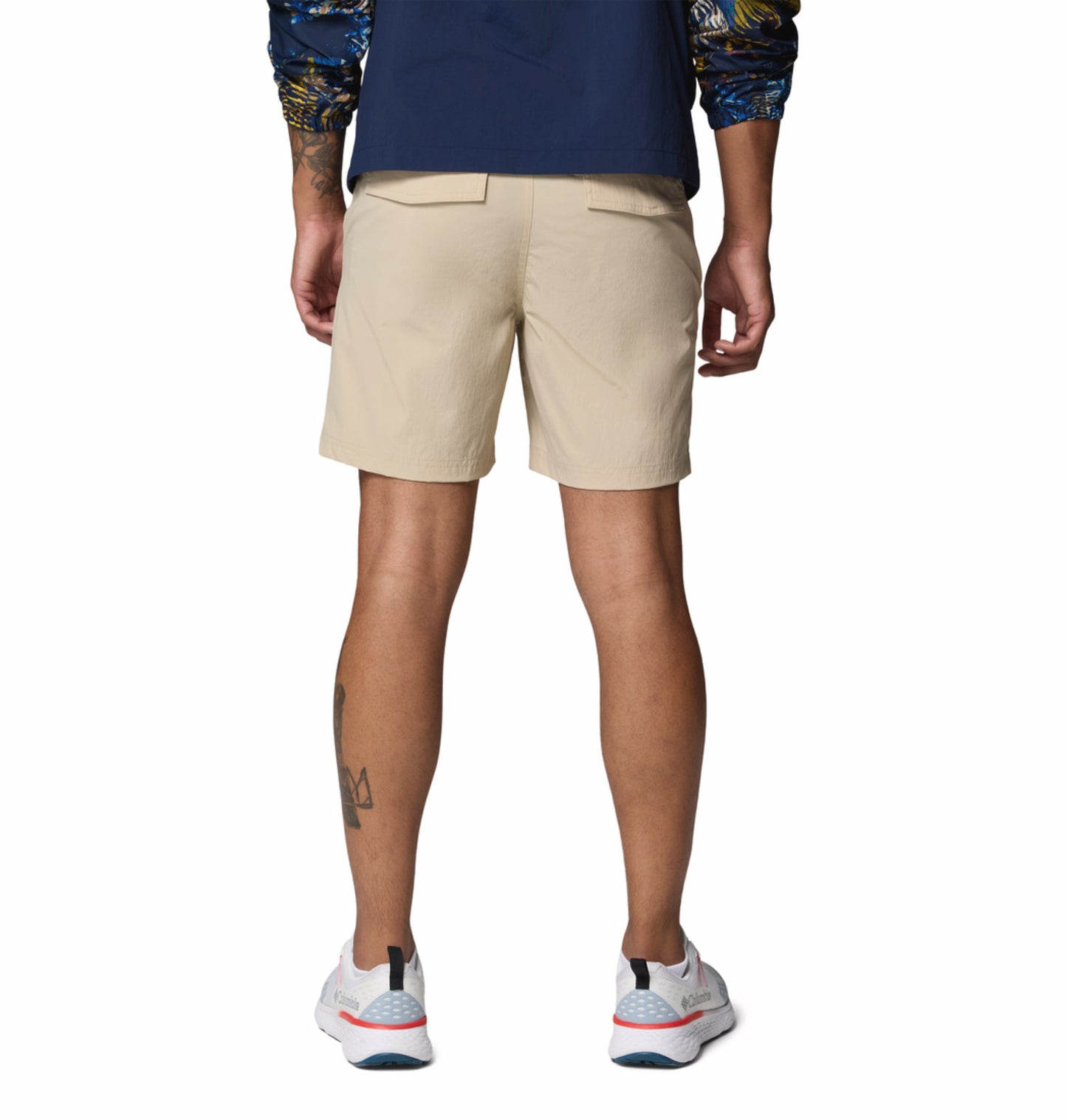 Columbia Men’s Beige Omni-Freeze ROC Lite Shorts for Plus Size Comfort