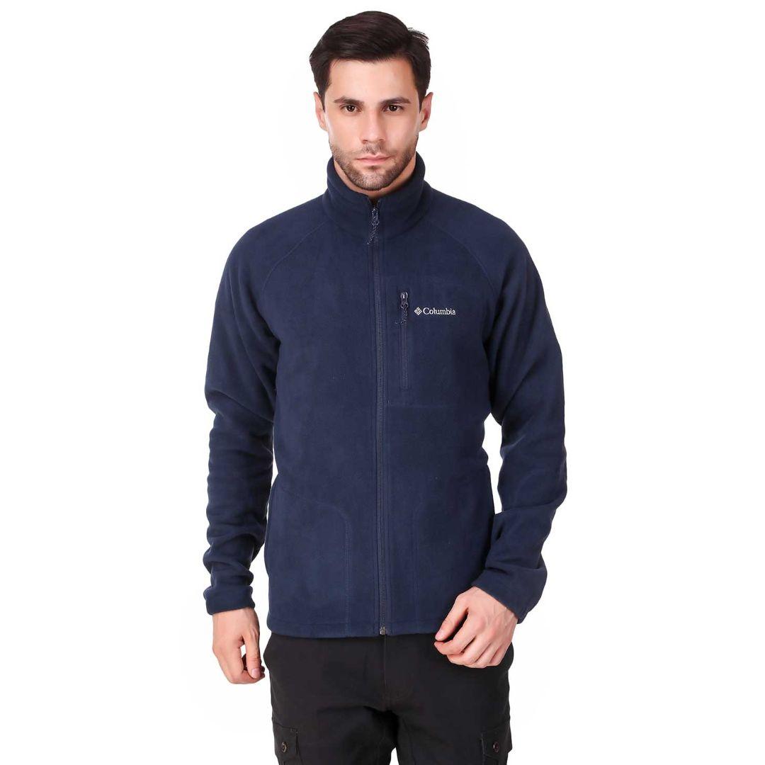 Columbia Men Navy Blue Fast Trek II Full Zip Fleece Jacket