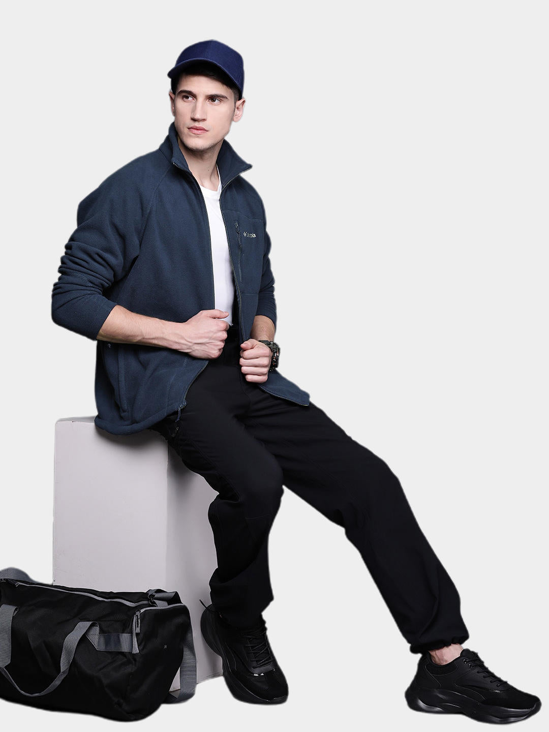 Columbia Men Navy Blue Fast Trek II Full Zip Fleece Jacket