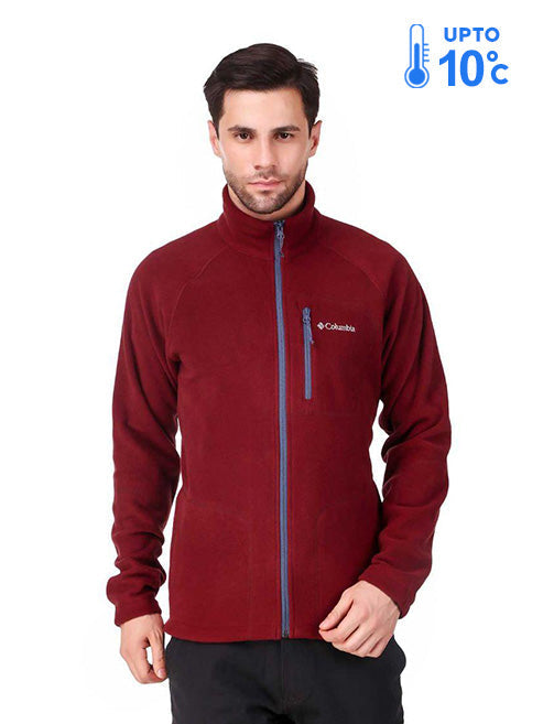 Columbia Men Red Fast Trek II Full Zip Fleece