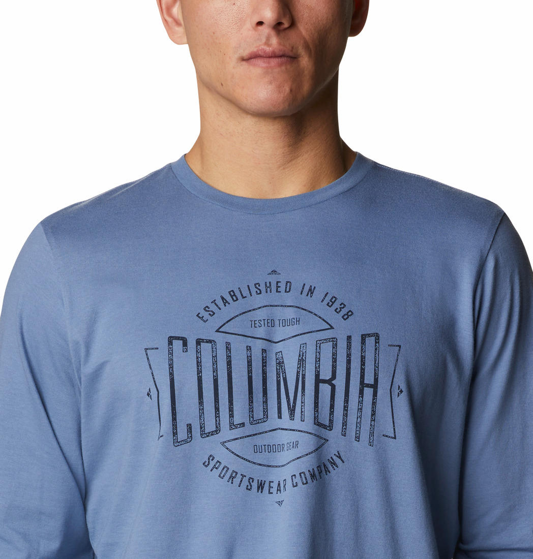 Columbia Men Blue Brighton Woods Graphic Long Sleeve
